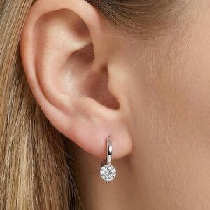 2CTW Moissanite Huggie Drop Earrings Sterling Silver
